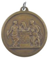 Olaszország ~1930. "Olasz Nemzeti Biztosítótársaság" kétoldalas bronz emlékérem füllel (33mm) T:XF Italy ~1930. "La Nationale Compagnia Italiana di Assicurazioni" two-sided bronze medallion with ear (33mm) C:XF