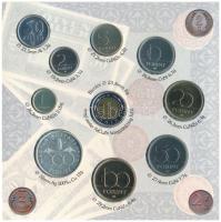 1997. 50f-200Ft (10xklf) "Magyarország pénzérméi" forgalmi sor dísztokban. A tokon a ragas...