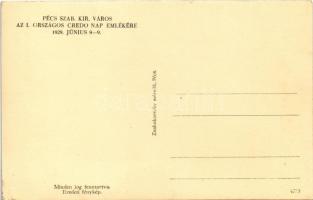 Pécs, Székesegyház. Pécs Szabad Király város az I. Országos Credo nap emlékéra 1929. június 8-9. Kia...