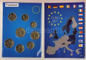 Franciaország 1999-2002. 1c-2€ 8klf db aranyozva, kereskedői szettben T:1
