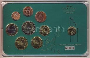 Ciprus 2008. 1c-2€ 8klf db + 1998. 1c aranyozva kereskedői szettben T:1 Limitált példányszám!