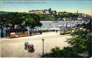 1912 Budapest I. a Királyi Várpalota, villamos, hajó