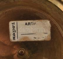 Gazdagon díszített bronz váza pár, címkével jelzett, szép állapotú, m: 29,5 cm