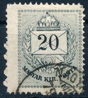 1874 20kr extra széles bélyeg / shifted perforation