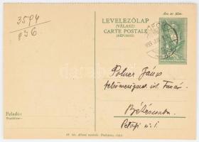 1936 Polner Jánosnak, a Békés megyei lósport megszervezőjének címzett levelezőlap Siófokról, lovak e...