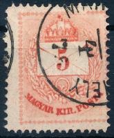1874 5kr durva gyöngyjavítással (ex Lovász)