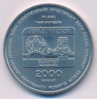 2021. 2000Ft Cu-Ni "XVI. UEFA Labdarúgó-Európa-bajnokság" tanúsítvánnyal színes MNB tájéko...