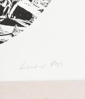 Zimányi Alajos (1944?-): Önéletrajz II., 1997. Nyomat, tus, papír, jelzett. 23x25 cm. Paszpartuban