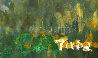 Olvashatatlan jelzéssel: Zöldellő táj. Olaj, vászon, kissé sérült. Dekoratív fakeretben. 67x53 cm