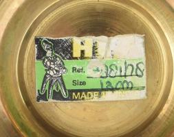 3 darab indiai réztárgy, váza, gyertyatartó, jelzéssel, m: 12-20 cm