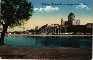 Párkány, Parkan, Stúrovo; Duna részlet az esztergomi bazilikával / Danube riverside, basilica (EK)