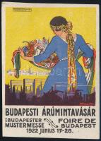 1922 Budapesti Árumintavásár art deco reklámcédula, szign. Faragó Géza, szép állapotban