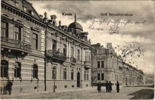 1907 Kassa, Kosice; Gróf Bercsényi utca. László Béla kiadása / street view (fa)