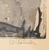 Ék Sándor (1902-1975): Szoptató anya, rézkarc, papír, jelzett, üvegezett fakeretben, lap széle kissé...