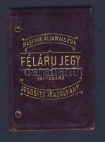 1903 Magyar Királyi Államvasutak félárú arcképes jegy igazolvány, szép állapotban
