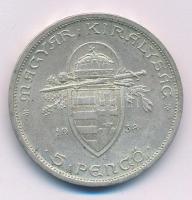 1938. 5P Ag "Szent István" T:AU patina Adamo P8.1