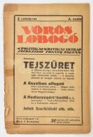 1919 Vörös Lobogó. Politikai és kritikai hetilap. I. évf. 8. sz. 1919. feb. 14. Szerk.: Franyó Zoltán. Bp., Újságüzem-ny., javított, szakadt, 16 p.