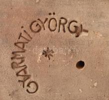 Gyarmati György: Harmonikázó fiú, jelzéssel, kopással, gyári anyaghibával, m: 10,5 cm