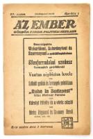 1919 Az Ember. Göndör Ferenc politikai hetilapja. 1919. ápr. 1. 27. sz. Bp., Újságüzem-ny., foltos, 20 p.