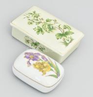 2 darab Hollóházi bonbonier, jelzéssel, hibátlan, h: 9-13,5 cm