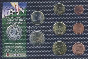 Olaszország 2002. 1c-2€ 8klf db + Németország 2006. "Labdarúgó VB" Ag emlékérem, kereskedői szettben T:1,PP