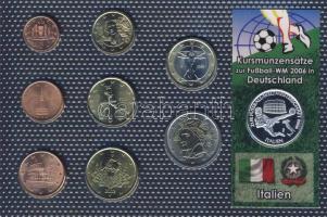 Olaszország 2002. 1c-2€ 8klf db + Németország 2006. "Labdarúgó VB" Ag emlékérem,...