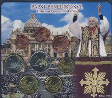 Németország 2005D 1c-2€ 8klf db, szettben "XVI.Benedek pápa" T:1