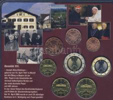 Németország 2005D 1c-2€ 8klf db, szettben "XVI.Benedek pápa" T:1