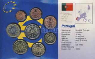 Portugália 2002. 1c-2€ 8klf db, kereskedői szettben T:BU