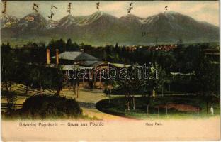 Poprád (Magas-Tátra, Vysoké Tatry); Huszpark kávéház. Schmidt Edgar / café, park (Rb)