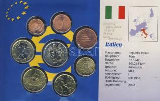 Olaszország 2002. 1c-2€ 8klf db, kereskedői szettben T:BU