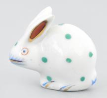 Óherendi miniatűr nyuszi figura, jelzéssel, hibátlan, m: 2,5 cm, ritka gyűjtői darab