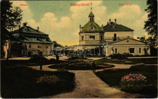 Stubnyafürdő, Túróchévíz, Stubnianske Teplice, Turcianske Teplice; Kávéház, Zöld tükör fürdő. Stransky Jakab és veje kiadása / café, spa, bath