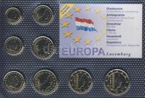 Luxemburg 2002. 1c-2€ 8klf db aranyozva, kereskedői szettben T:1