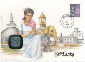 Sri Lanka 1978. 5c felbélyegzett borítékban, bélyegzéssel, német nyelvű leírással T:UNC Sri Lanka 1978. 5 Cents in envelope with stamp and cancellation, with German description C:UNC