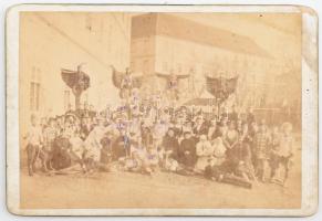 1890 Budapest, Lipótmező, cs. és kir, gyalogsági hadapródiskola III. évfolyam csoportkép, hátoldalon feliratozva, számozva, 11×16 cm