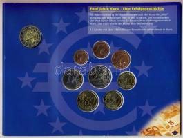 Németország 2002G 1c-2€ 8klf db + 2007. "5 éves az Euro" bimetál emlékérem, szettben T:1