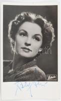 ... színésznő autográf aláírása, őt magát ábrázoló fotólapon