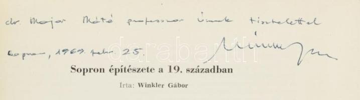 Winker Gábor: Sopron építészete a 19. században. Sopron, 1969. Major Máténak DEDIKÁLT 34p. Kiadói pa...