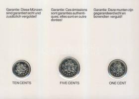 Barbados 1995-96. 1c, 5c, 10c szettben T:PP