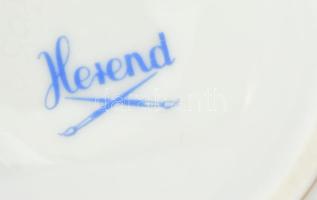 Herendi virágmintás váza, kézzel festett, jelzéssel, hibátlan, m: 16cm