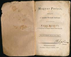 Papp Ignácz: Magyar Poézis, Alapúl a' verselni Kivánók' kedvéért szerzette -- 
Weszprémbe...