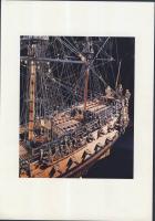 2db színes nyomtatvány régi hajókról, hátoldalon leírással német nyelven