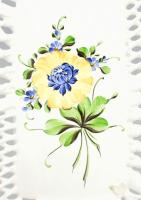 Herend jelzéssel áttört kínáló tálca, matricás, kézzel festett, jelzett, hibátlan, 21x15,5 cm