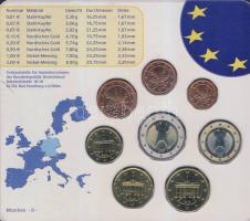 Németország 2002D 1c-2€ 8klf db, szettben T:1 Sérült!