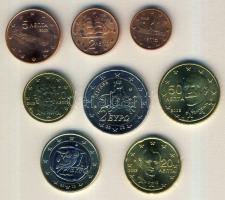 Görögország 2002. 1c-2€ 8klf db, komplett forgalmi sor T:1