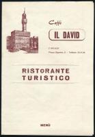 cca 1970 Firenze Caffé Il David menü