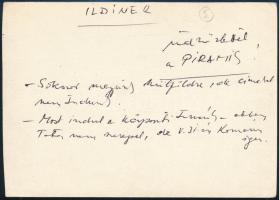 A Piramis együttes nevében írt levelezőlap, dedikált