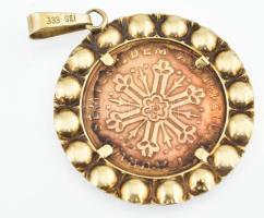 Egyiptomi 8-10k arany (Au) medál, jelzéssel, d: 26mm, nettó: 3,9 g