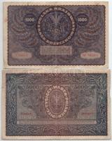 Lengyelország 1919. 1000M + 1920. 5000M T:F beszakadások, foltok
Poland 1919. 1000 Marek + 1920. 50...
